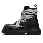 Mood Uus Mood Mootorrattasaapad Meeste Rihm Disainer Meeste Valged Saapad Streetwear Platvormkingad Meeste Must Nahk L&uuml;hikese S&auml;&auml;rega Saapad 39