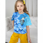 Lasteriided T&uuml;drukutele 3D Liblikad Lille T-s&auml;rgid Lastele T&uuml;drukutele T-s&auml;rk T&uuml;drukutele Suvised Lasteriided Top Child 100cm