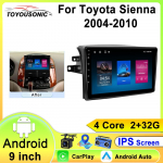 Auto raadio Android Toyota Sienna 2 XL20 2003 2004-2010 Carplay Android Auto juhtmevaba Bluetooth auto multimeediam&auml;ngija stereo 4 core 1GB+32GB carplay