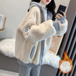 Palus jakk Naiste s&uuml;gis- ja talvine kapuutsiga polsterdatud paksendatud lahtine jope, suur lahtine mugav vabaaja jope M hall