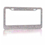 1 tk Bling Rhinestone auto numbrim&auml;rgi raam Crystal Diamond roostevabast terasest metallist numbrim&auml;rgi hoidik must/ valge valge