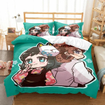 Demon Slayer voodipesukomplekt 3D Jaapani anime Laste kingitus Tekikott Tekk Voodipesu Kodutekstiilid Kuninganna Kuningas &Uuml;he suurusega 70x133cm 2pcs