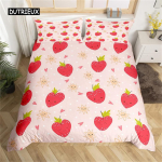 Tekikott Armas Joonisfilm Maasikas Voodipesu T&uuml;druk Teismeline Komplekt Mikrokiud Sinine T&auml;ht Kollane Lilleline Tekikott Magamistoa Dekoratsioon EU single(135x200cm)