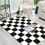 Crystal Velvet Black and White Check elutuba diivanilaud vaip magamistoa vooditekk Garderoob t&auml;is jalamatte 40 * 60cm