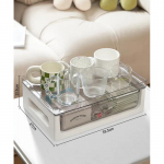 Diivanilaud tolmukindel tassi hoiukarp Plastikust mitmekihiline l&auml;bipaistev hoiurest Sahtlit&uuml;&uuml;pi kontorifailide hoidla 1 level (no heightening bracket) valge