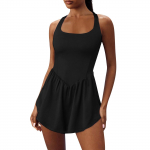 Naiste &uuml;hev&auml;rvilised sportp&uuml;ksid, sisseehitatud l&uuml;hikesed p&uuml;ksid, vabaaja kombinesoon, treening, varrukateta puhkuseriietus L