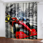 Pimendavad kardinad 3D-prinditud v&otilde;idus&otilde;iduautod Kardinad Magamistuba Elutuba Aknakardin Kodu Dekooriks W132cm x H160cm&Hook gray