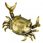 Messingist Krabi Pliiatsihoidja Miniatuurne T&otilde;stev Krabi Lauastend Metallist Krabi Figuur Pliiatsiriiul Kontorisse Pliiatsite Hoiustamiseks Lauakaunistus kollane