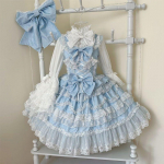 Jaapani gooti stiilis Lolita kleit naistele Kawaii vibukaru pitskleit pikkade varrukatega printsesskleit Halloweeni kost&uuml;&uuml;m, kingitus t&uuml;drukutele S