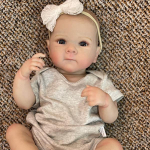 NPK 50cm Beebi Nukk Poiss Betti Reborn Pehme T&auml;ielik Keha Silikoon Vanninukk girl gray