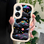 V&auml;rvitud muster Big Wave Edge pehme silikoon materjal Macaron telefoni &uuml;mbris p&otilde;rutuskindel kaitsev kummist &uuml;mbris OPPO Reno Realme jaoks Realme V50 5G valge