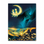 Kuldvaalade ja merekunsti maalide plakat ja tr&uuml;kipilt seinal Terrassikaunistus Skandinaavia l&otilde;uendikunstitr&uuml;kiste hulgim&uuml;&uuml;k 30x45cm No Frame