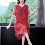 Naiste Suured Suurused Lahtised Vabaaja Kleit Ema Kleit &Otilde;huke Hingav &Otilde;huke Sektsioon Eakatele A-l&otilde;ikeline Kleit L