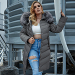 Astrid Talvejope Naiste Parka pluss suurus 6xl Karusnaha pikk kapuuts Soe lukuga puuvillane mantel kontorinaise &uuml;leriided XXXL kaamel/roheline