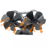 Puiduk&uuml;ttel pliidi ventilaator Kuumusj&otilde;ul t&ouml;&ouml;tav Kahe vaikse mootoriga 6 labaga Mitteelektriline Kuumusaktiveeritud Kaminaventilaator koos kinnitusklambri ja magnetilise termomeetriga