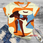 Aafrika naiste T-s&auml;rk Seksikas 3D-printeriga T-s&auml;rk Naiste Moodsad T-s&auml;rgid Seksikad T-s&auml;rgid Harajuku T-s&auml;rgid T-s&auml;rgid Graafilised Suured Topid J&otilde;usaal S