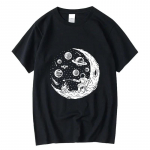 XIN YI Naiste Unisex T-s&auml;rk Naljakas astronaut moon grillprint vabaaja vaba ja lahe meeste o-kaelusega T-s&auml;rk T-s&auml;rk 4XL must