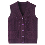 Vest V-kaelusega vest Keskealistele ja eakatele naistele Kevadine ja s&uuml;gisene temperament Elegantsed eakate riided XL armee roheline v&auml;rv