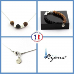 Pierres et Min&eacute;raux. Parure bijoux Bracelet Collier Perles bois 8 mm + Howlite des USA + Taille personnalisable.