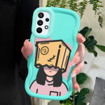 V&auml;rvitud mustriga Big Wave Edge pehmest silikoonmaterjalist Macaron telefoni&uuml;mbris, p&otilde;rutuskindel kaitsev kummist korpus Samsung Xiaomi Poco Redmi jaoks Samsung M05 must