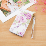 Naiste roosimustriga rahakott ja telefonikott lilla