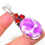 Sea Sadement Jasper, Garnet 925 Sterling Silver Gift Pendant 2.32 d7d97