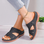 Suvised naiste kiilsandaalid Premium Ortopeedilised Avatud Varvastega Sandaalid Vintage Libisemiskindlad Nahast Vabaaja Naiste Platvormiga Retro Kingad 38 must
