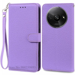 Redmi A3 &uuml;mbris Nahast rahakotiga klapp&uuml;mbris Xiaomi Redmi A3 jaoks Kaitsev Fundas Coque Xiaomi Redmi A3 A 3 telefoni&uuml;mbris For Redmi A3 (2024) tumepunast v&auml;rvi