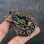Bi-Color Tourmaline Handmade Copper Wire Wrap Jewelry Pendant 2.76 b8n54