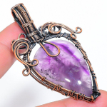 Sage Amethyst Handmade Copper Wire Wrap Jewelry Pendant 2.64 a5c18