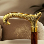 93.98 cm Walking Stick With Brass Handle Handcrafted Wooden A Companion for Style
