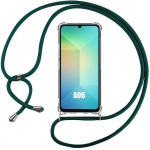 Coque pour samsung galaxy a06, protection renforc&eacute;e avec bandouli&egrave;re vert nuit - booling&reg;
