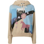 Polo Ralph Lauren FW21 Mustriga Prinditud Fliisist Pullover-Kapuutsikas Naiste kapuutsikad Pruun 211843242-001 XS