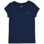 Polo Ralph Lauren &Uuml;hev&auml;rviline &Uuml;mmarguse Kaelusega Logoga Tikitud L&uuml;hikeste Varrukatega T-s&auml;rk Laste Topid S&uuml;gavsinine 313833549-010 XL