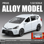 1/32 M&otilde;&otilde;tkava TOYOTA PRIUS Sulamist Auto M&auml;nguasi Valatud Mudel Heli ja Valgusega Tagasit&otilde;mmatav M&auml;nguauto Keskpaneeli Dekoratiivsed Kaunistused Kingitus Lapsele valge