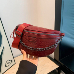 Krokodillimustriga kett rinnakott naistele PU nahast vabaaja Fanny Pack v&ouml;&ouml;kott &Otilde;lakottid Crossbody kott