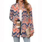 Naiste kerged kampsunid avatud esiosaga, pikkade varrukatega, vaba l&otilde;ikega, &otilde;hukesed kampsunid taskutega XL vereoranž