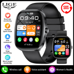 LIGE Nutikell 1,53-tollise AMOLED HD-ekraaniga Bluetooth-k&otilde;ne Spordikell S&uuml;dame l&ouml;&ouml;gisagedus IP68 Veekindel Nutikell Meestele silicone strap must