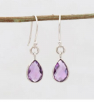 Amet&uuml;st V&auml;&auml;riskivi T&auml;is 925 Sterlingh&otilde;be K&auml;sitsi Valmistatud Disainer Ripats S&uuml;nnikivi Kingitus Boheemlaslik K&otilde;rvar&otilde;ngas Ehtekink Talle