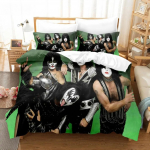 Kiss B&auml;ndi Voodipesukomplekt &Uuml;hekohaline Rockb&auml;ndi Tekikott Kahekohaline Queen King Twin Suurus Poistele T&auml;iskasvanutele Pehme Tekikoti Komplekt Kingitus 150X200cm 3pcs