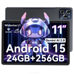 KINGRID 2025 W90 11-tolline tahvelarvuti Android 15, 24 GB RAM 256 GB m&auml;lu(2TB TF),Suur laiekraan L1, kaheksatuumaline T615, 8000 mAh, 5G WiFi, 4G LET, 18W 24+256 hall