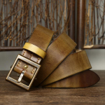 Meeste rihm k&auml;sitsi valmistatud raskesti pestud retrostiilis isikup&auml;ra trendikas paksendav ehtsast karjanahast nahast pinnav&ouml;&ouml; Meeste vintage v&ouml;&ouml;v&ouml;&ouml; 125cm