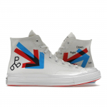 Patta x Experimental Jetset x Converse Chuck 70 High Patta Ps&uuml;hhogeograafiline Praktika Unisex Tossud Valge Tulipunane Diva-Sinine A03173C 46.5