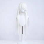 100 cm pikk sirge cosplay parukas, animega &uuml;hilduv, universaalne, omopinenet, kuumakindel s&uuml;nteetiline juustega parukas + parukakate as the picture-1pc white