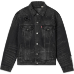 Levis Rebitud Denim Jakk &Uuml;he Rinnaga Kraega Meeste Jakid Suitsuhall 0016X-0001 M