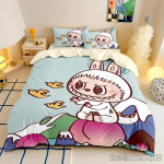Armsad Hambad Uus Anime La-BuBu Roosa Tekikotikomplekt HD Tekikott Lastele Voodipesukomplektid Voodipesu Magamistoa Sisustus US Full 200x229cm