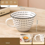 T&auml;piline sinine muster Keraamiline tass Suure mahutavusega kohvitass Jumbo tass Tee piima teravilja tass Hommikus&ouml;&ouml;gitass kodu k&ouml;&ouml;ki, 1 tk Polka Dot Cup