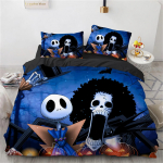 Halloweeni kolju tekikott, Jack ja Sally tekkikott, Nightmare Before Christmas voodipesukomplekt padjap&uuml;&uuml;r, Halloweeni dekoratsioon 70X133cm-2pcs