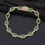 Hip Hop V&auml;rvilised V&auml;&auml;riskivid Ehted K&auml;ev&otilde;rud K&auml;eehted Naiste K&otilde;rgeklassilised Smaragdi Tsirkooniumi K&auml;ev&otilde;rud bracelet 7 inches (length 17.78cm)