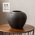 Zen Jaapani Retro Must Keraamiline Vaas Kuivatatud Lilledele - Suur Lauakaunistus Elutuppa v&otilde;i Magamistuppa